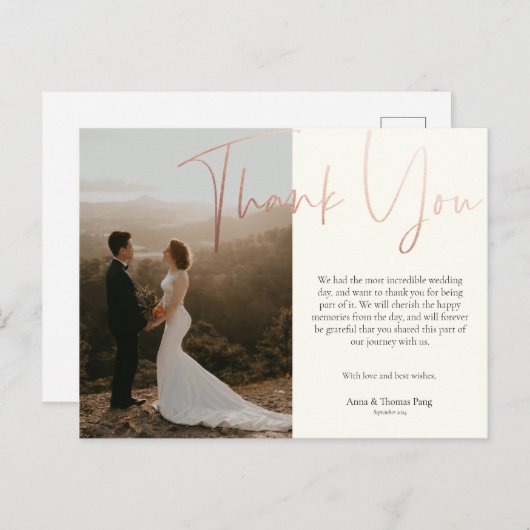 Vielen Dank, dass Sie zu unserer Postkarte für die (Vorne/Hinten)