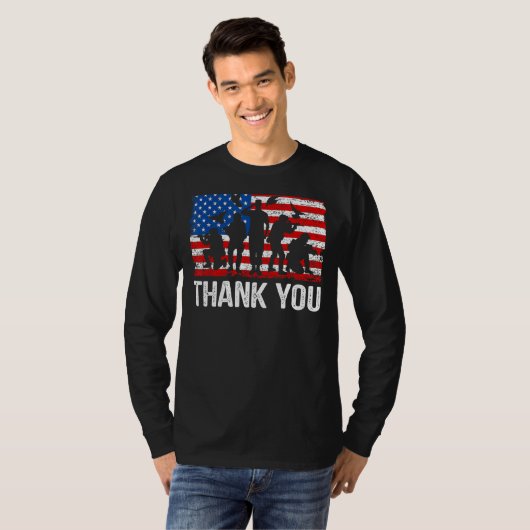 Vielen Dank, dass wir Flag Patriotic Solider Ameri T-Shirt (Vorne ganz)