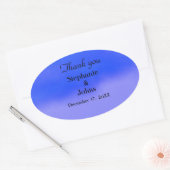 Vielen Dank Deep Blue Cloud Abstrakt Art Wedding Ovaler Aufkleber (Umschlag)