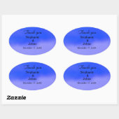 Vielen Dank Deep Blue Cloud Abstrakt Art Wedding Ovaler Aufkleber (Blatt)