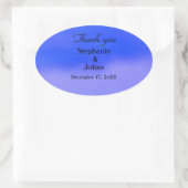 Vielen Dank Deep Blue Cloud Abstrakt Art Wedding Ovaler Aufkleber (Tasche)