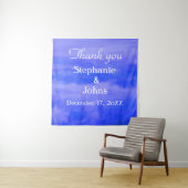 Vielen Dank Deep Blue Cloud Art Abstrakte Hochzeit Wandteppich (Beispiel)