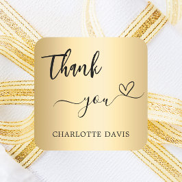 Vielen Dank, der Name des Goldes Quadratischer Aufkleber