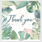 Vielen Dank Design mit tropischen Blätter Gold Gli Aufkleber (Blatt)