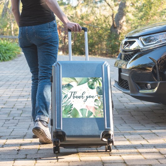 Vielen Dank Design mit tropischen Blätter Gold Gli Aufkleber (Koffer Insitu)