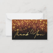 Vielen Dank, die goldene Handschrift schwarzen gol Mitteilungskarte (Vorderseite)