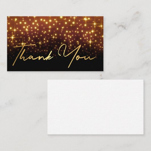 Vielen Dank, die goldene Handschrift schwarzen gol Mitteilungskarte (Vorne/Hinten)