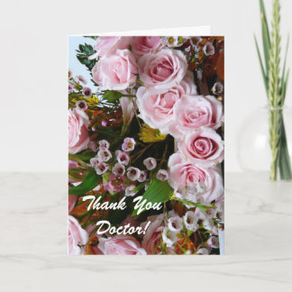 Vielen Dank Doktor Hübsch Rosa Rose Floral Dankeskarte
