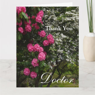 Vielen Dank, Doktor Pink und Weiße Blüte/Garten Dankeskarte