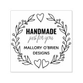 Vielen Dank Doodle Botanical Wreath Personalisiert Permastempel (Design)