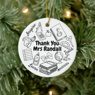 Vielen Dank Doodle Ornament Lehrer