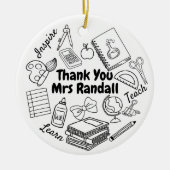 Vielen Dank Doodle Ornament Lehrer (Vorne)