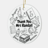 Vielen Dank Doodle Ornament Lehrer (Links)