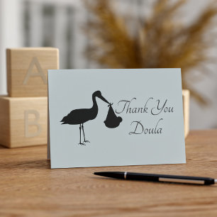 Vielen Dank Doula Modern Stork Baby Delivery Card Karte
