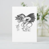 Vielen Dank, Dragon and Wizard Card Dankeskarte (Stehend Vorderseite)