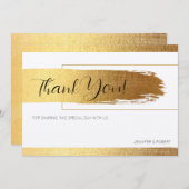 Vielen Dank Drehbuch Typografie Gold Rand Dankeskarte (Vorne/Hinten)