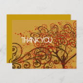 Vielen Dank - Drei Wirbel mit Herz Postkarte (Vorne/Hinten)