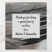 Vielen Dank Duck Feather Foto Moderne Wertschätzun Weinetikett (Einzelnes Label)