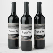 Vielen Dank Duck Feathers Gray Black Wertschätzung Weinetikett (Flaschen)