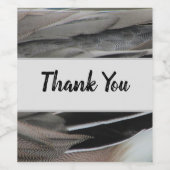 Vielen Dank Duck Feathers Gray Black Wertschätzung Weinetikett (Einzelnes Label)