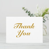 Vielen Dank dunkelgoldfarbene, elegante Skriptkart (Stehend Vorderseite)