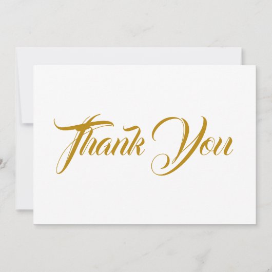 Vielen Dank dunkelgoldfarbene, elegante Skriptkart (Vorderseite)