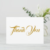 Vielen Dank dunkelgoldfarbene, elegante Skriptkart (Stehend Vorderseite)