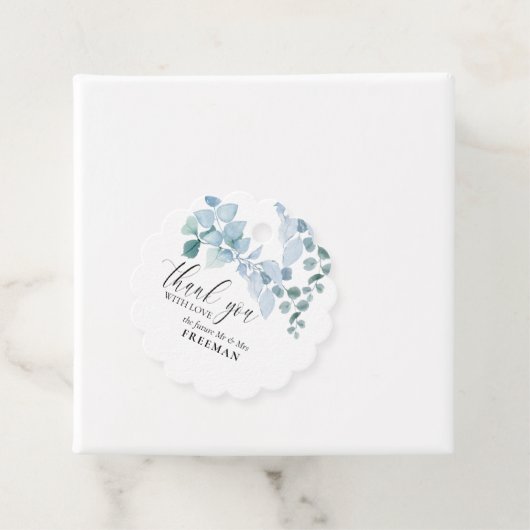 Vielen Dank Dusty Eucalyptus Elegant Geschenkanhänger (Beispiel)