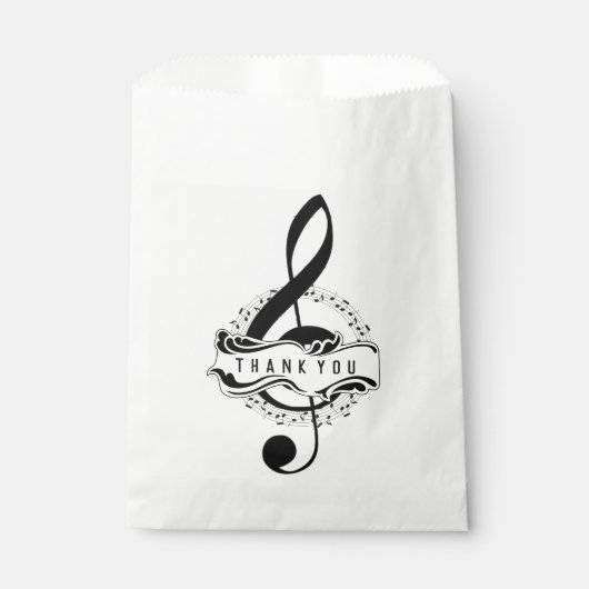 Vielen Dank Editable Musical Note Fevor Bags Geschenktütchen (Vorderseite)