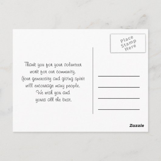 Vielen Dank, ehrenamtlich gelbe Rose-Blume Postkarte (Rückseite)