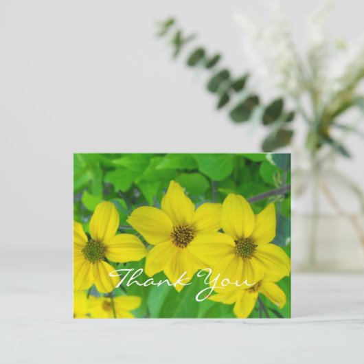 Vielen Dank, ehrenamtlich hübsche gelbe Blumen Postkarte (Stehend Vorderseite)