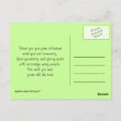 Vielen Dank, ehrenamtlich hübsche gelbe Blumen Postkarte (Rückseite)