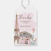 Vielen Dank Eiffel Paris Parisian Baby Dusche Geschenkanhänger (Rückseite)