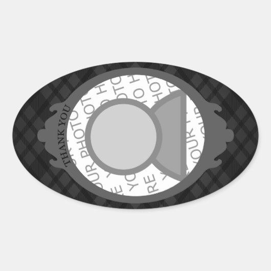 Vielen Dank (eigenes Bild einfügen) Ovaler Aufkleber (Vorderseite)