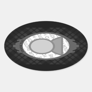 Vielen Dank (eigenes Bild einfügen) Ovaler Aufkleber