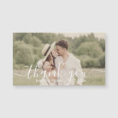 Vielen Dank, einfach handschriftlich Hochzeitsmagn Magnetkarte (Vorderseite)