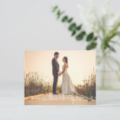 Vielen Dank, einfache Script Wedding Postcard Postkarte (Stehend Vorderseite)