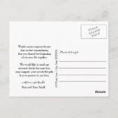 Vielen Dank, einfache Script Wedding Postcard Postkarte (Rückseite)