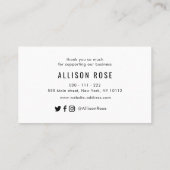 Vielen Dank einfügen florale Visitenkarte (Rückseite)