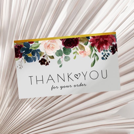 Vielen Dank einfügen florale Visitenkarte