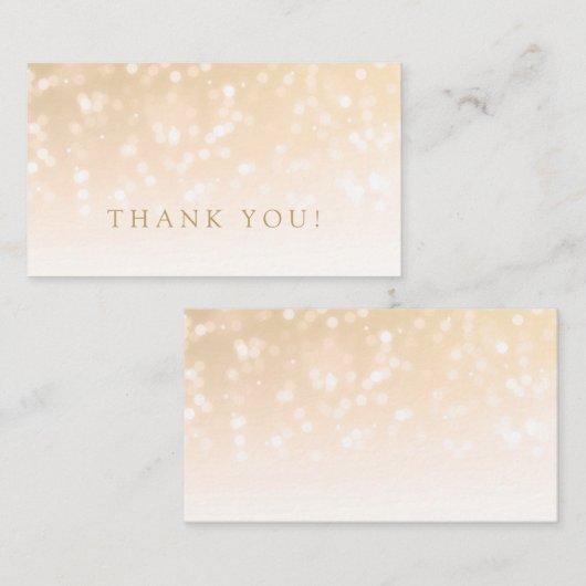 Vielen Dank einfügen Gold Bokeh Sparkle Lights Begleitkarte (Vorne/Hinten)