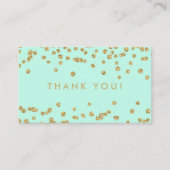 Vielen Dank einfügen Gold Glitzer Confetti Mint Gr Begleitkarte (Vorderseite)