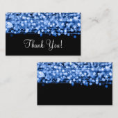 Vielen Dank Einfügen Party Glitzern Blau Begleitkarte (Vorne/Hinten)