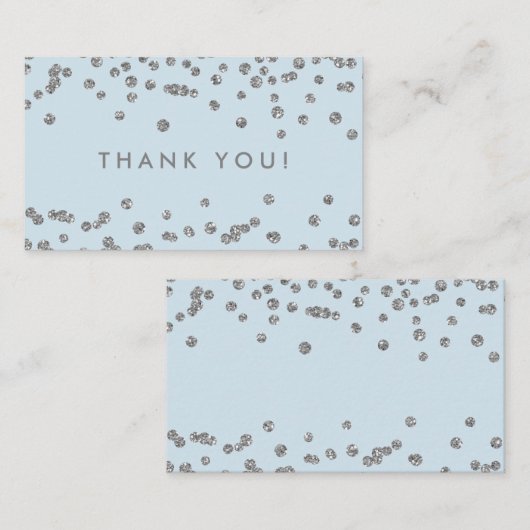 Vielen Dank einfügen Silver Glitzer Confetti Ice B Begleitkarte (Vorne/Hinten)