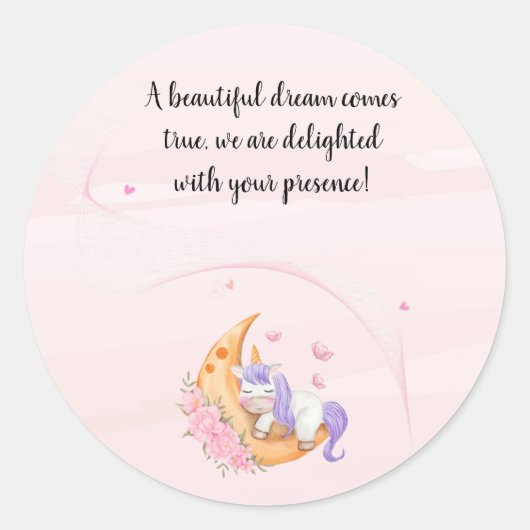 Vielen Dank, Einhornaufkleber Runder Aufkleber (Vorderseite)