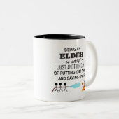 Vielen Dank, Elders Zweifarbige Tasse (VorderseiteRechts)