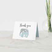 Vielen Dank Elegant Blue Paisley Elephant Card Dankeskarte (Vorderseite)