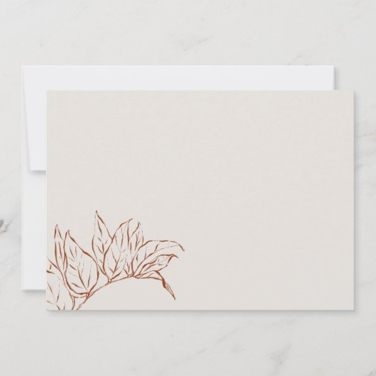 Vielen Dank Elegant Burnt Orange Botanical Blätter Dankeskarte (Rückseite)