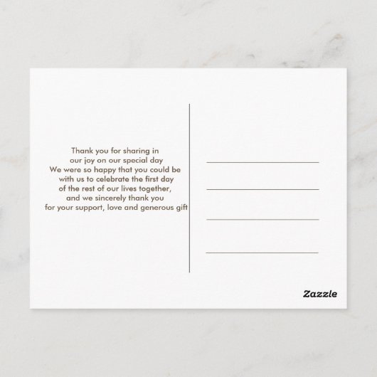 Vielen Dank Elegant Chic Foto Postcard Postkarte (Rückseite)