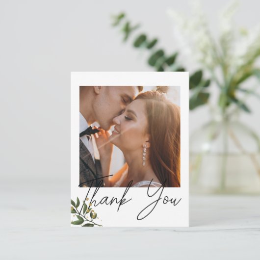 Vielen Dank Elegant Chic Foto Postkarte (Stehend Vorderseite)